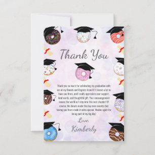 Carte De Remerciements Petit déjeuner de fin d'études Donuts et Diplômes