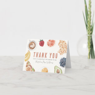 Carte De Remerciements Petit déjeuner de mariage aquarelle café fruits ga