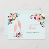 Carte De Remerciements Petit déjeuner Mimosa et Fleurs et Shower de Marié (Devant / Derrière)