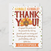 Carte De Remerciements Petit dîner de Thanksgiving pour un 1er anniversai (Devant)