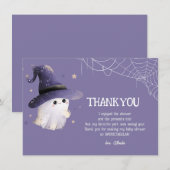 Carte De Remerciements Petit fantôme Halloween bébé shower (Devant / Derrière)