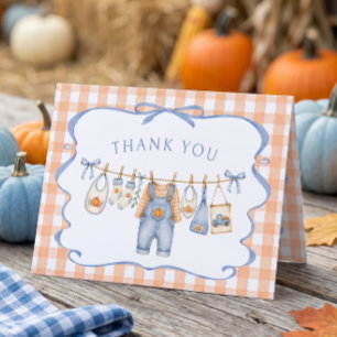 Carte De Remerciements Petit Garçon Citrouille Baby Shower