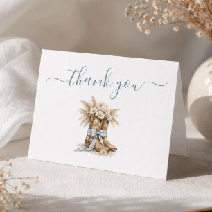 Carte De Remerciements Petit Garçon Élégant Fête de Naissance de Cow-Boy