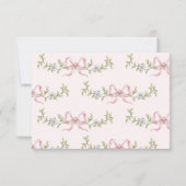 Carte De Remerciements Petit Goose Pink Bow bébé fille Douche (Dos)