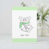Carte De Remerciements Petit Hamster Vert (Debout devant)