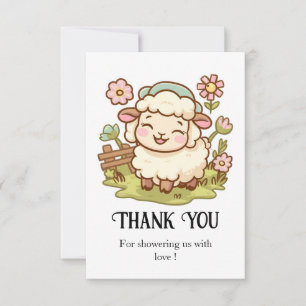 Carte De Remerciements Petit Joli Baby shower mouton