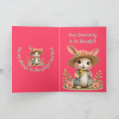 Carte De Remerciements Petit Lapin Doux (Intérieur)