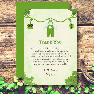 Carte De Remerciements Petit Lucky One Shamrock Baby shower de tenue bébé