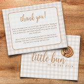 Carte De Remerciements Petit pain doux dans le four Baby shower plat