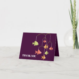 Carte De Remerciements Petit Poisson Crimson Baby shower rouge