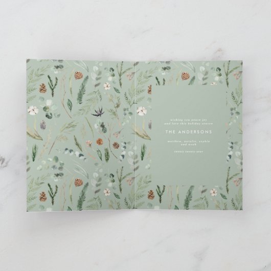 Carte De Remerciements Petit sauce vert vert multi photo Noël (Intérieur)