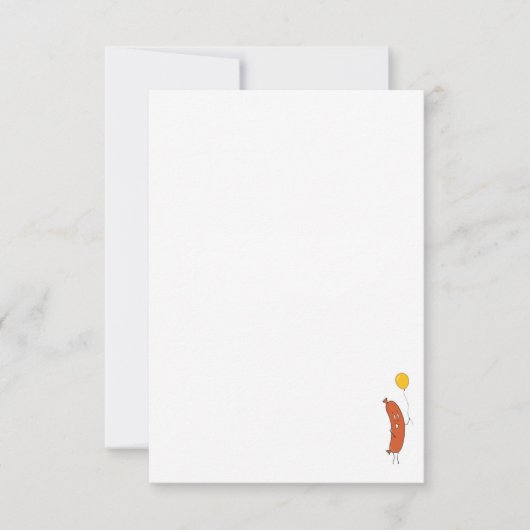Carte De Remerciements petit saucisson, thème saucisson mignon (Devant)