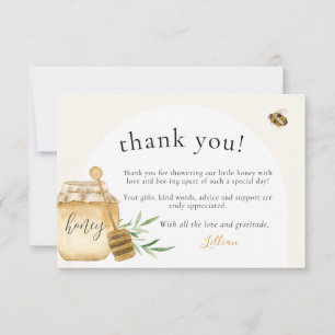 Carte De Remerciements Petite Abeille Douce Aquarelle Baby Shower Plat