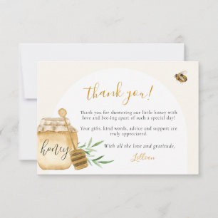 Carte De Remerciements Petite Abeille Douce Aquarelle Baby Shower Plat