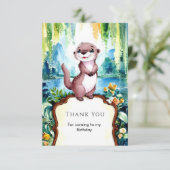 Carte De Remerciements Petite Anniversaire Loutre Joyeuse (Debout devant)