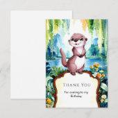 Carte De Remerciements Petite Anniversaire Loutre Joyeuse (Devant / Derrière)