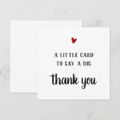 Carte de remerciements. Petite carte à dire merci. (Devant / Derrière)
