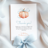 Carte De Remerciements Petite citrouille en route Garçon à l'arc bleu Bab