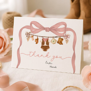 Carte De Remerciements Petite Cowgirl Baby Shower Western