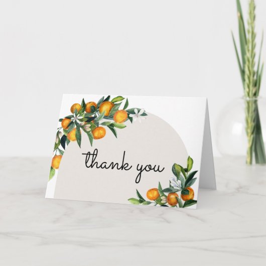 Carte De Remerciements Petite Cutie Citrus Orange (Devant)