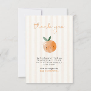 Carte De Remerciements Petite Douce Orange Baby Shower Citron