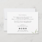 Carte De Remerciements Petite entreprise de verdure rustique (Dos)