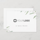 Carte De Remerciements Petite entreprise de verdure rustique (Devant / Derrière)