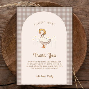 Carte De Remerciements Petite ferme En vichy Baby shower