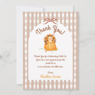 Carte De Remerciements Petite Fête Bébé Dinde en Route