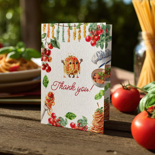 Carte De Remerciements Petite Fête de Bébé Italienne Boulette de Viande
