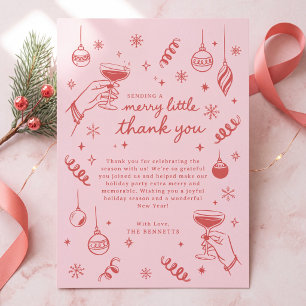 Carte De Remerciements Petite fête de Noël Doodle