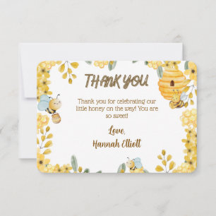 Carte De Remerciements Petite Miel En Route Jaune Abeille Baby Shower