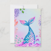 Carte De Remerciements Petite sirène sous-marine (Dos)