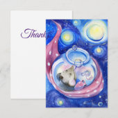 Carte de remerciements petite souris mignonne (Devant / Derrière)