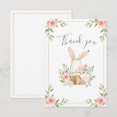 Carte De Remerciements Petites filles lapins Anniversaire (Devant / Derrière)