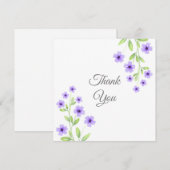 Carte De Remerciements Petites fleurs d'aquarelle violette (Devant / Derrière)