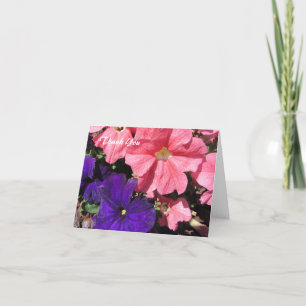 Carte De Remerciements Pétunias roses et violets