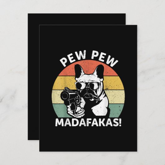 Carte De Remerciements Pew Pew Madafakas Crazy Pew (Devant / Derrière)