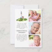 Carte De Remerciements Phare 3 Photo Sympathy Funeral (Devant)