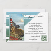 Carte De Remerciements Phare côtier Photo Code QR Mariage (Dos)