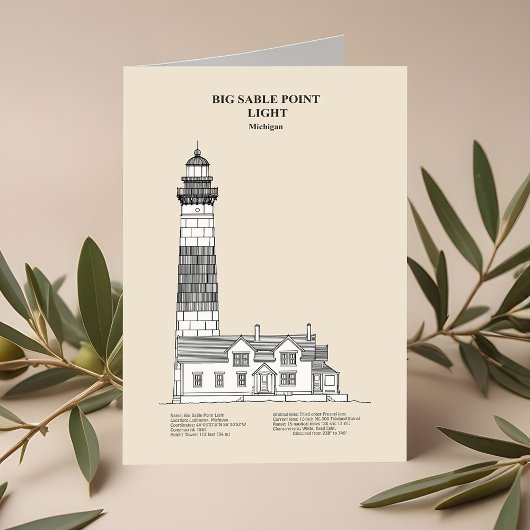 Carte De Remerciements Phare de Big Sable Point - Michigan - SBD