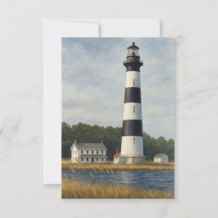 Carte De Remerciements Phare de Bodie Island Aquarelle