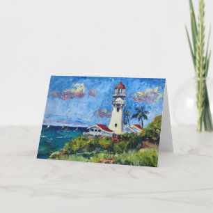 Carte De Remerciements Phare de Diamondhead hawaïen personnalisable
