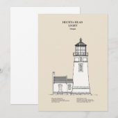 Carte De Remerciements Phare de Heceta Head - Oregon - SBD (Devant / Derrière)