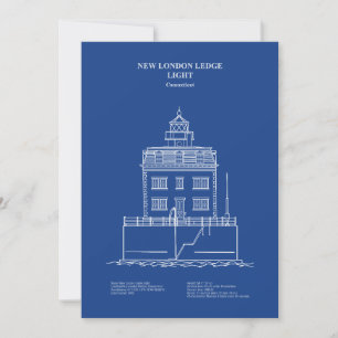 Carte De Remerciements Phare de New London Ledge - Connecticut – AD