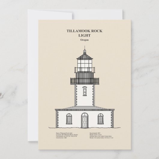 Carte De Remerciements Phare de Tillamook Rock - Oregon - SBD (Devant)