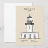 Carte De Remerciements Phare de Tillamook Rock - Oregon - SBD (Devant / Derrière)