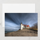 Carte De Remerciements Phares | Point Betsie Lac Michigan (Devant / Derrière)