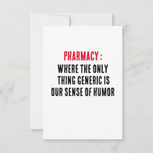 Carte De Remerciements Pharmacie : Où la seule chose générique est notre