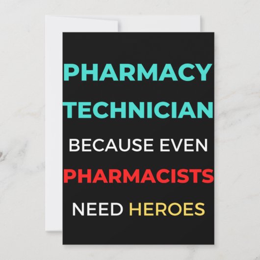 Carte De Remerciements Pharmacy Technician Because Even Pharmacists (Devant)